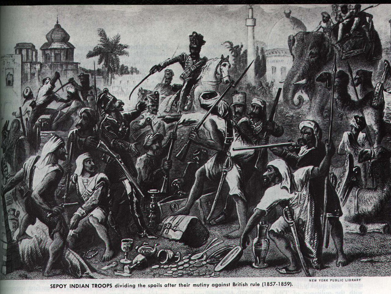 SEPOY INDIAN TROOPS dividing the spoils after their mutiny against British rule (1857-1859).jpg